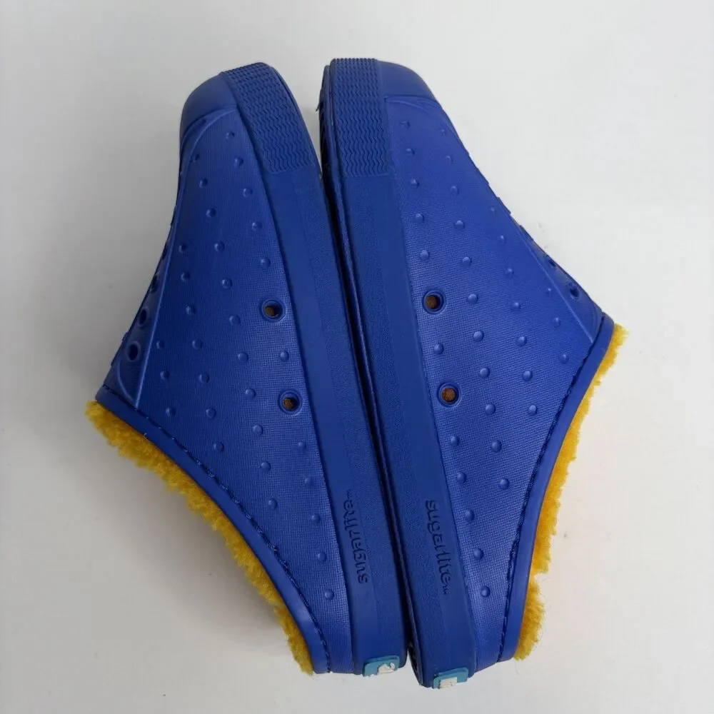 Native Shoes Cozy Jefferson Blue Faux Fur Slip On Cozy Clogs Kids C13